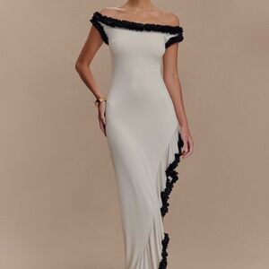 Arielle off shoulder ruffle midi